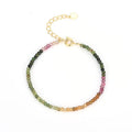 2mm Tourmaline Beaded Bracelet Meditation Spiritual Protection January Birthstone Gift Reiki Healing Crystal Dainty Bracelet