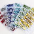 6 Blanks Bling  Over 80 Colors Mixed Sizes Crystal AB  Crystal Glass Flat Back Glass Rhinestones