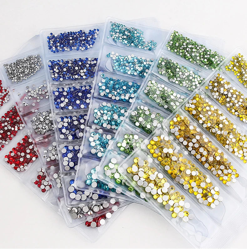 6 Blanks Bling  Over 80 Colors Mixed Sizes Crystal AB  Crystal Glass Flat Back Glass Rhinestones
