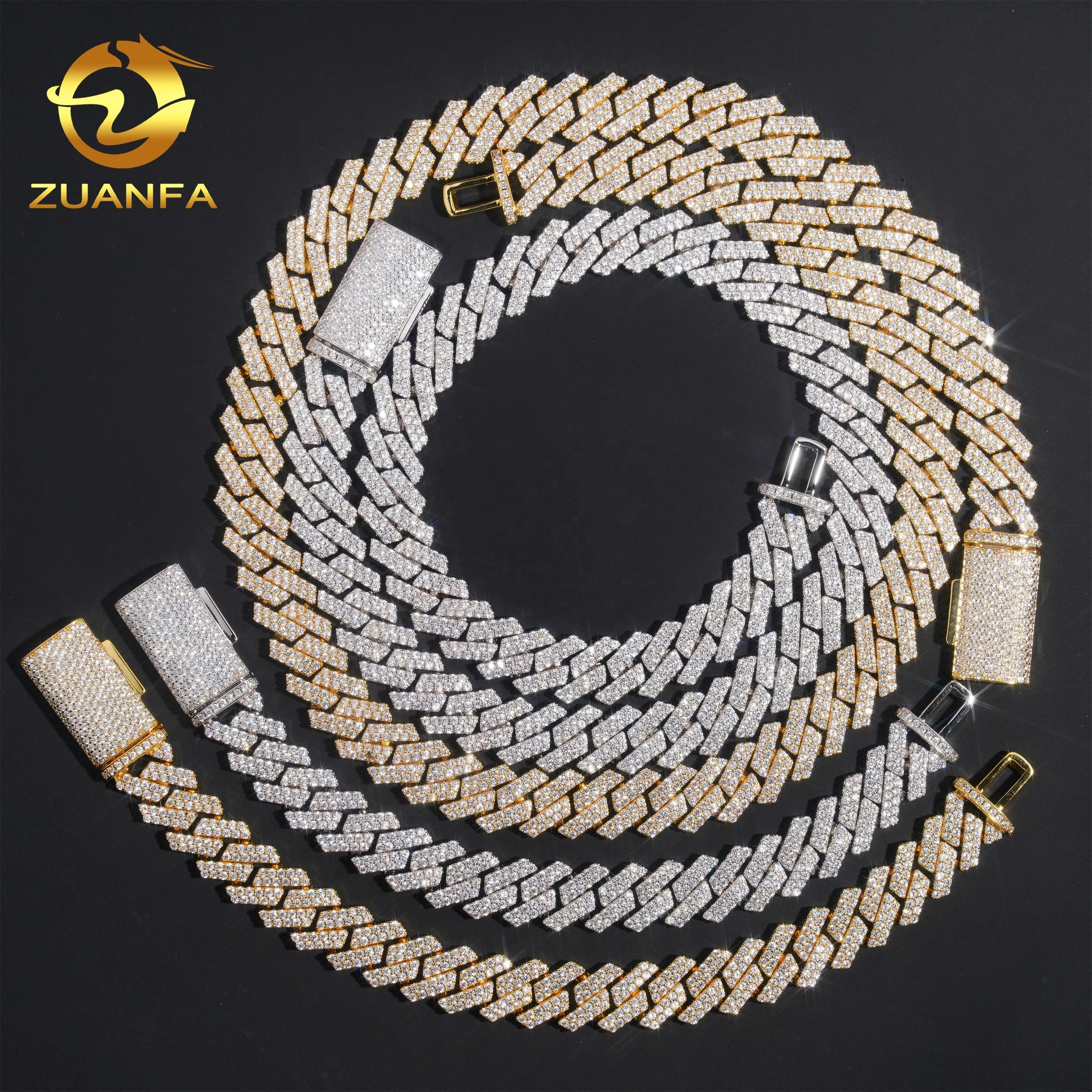 RTS Men Initial Necklace Cuban Link Bracelet Brass Zircon Iced Out Hip Hop Jewelry Cz Cuban Link Chain