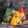 Andong Cowhide Backpack Women Chinese Style Retro Embossed Shoulder Bag Female