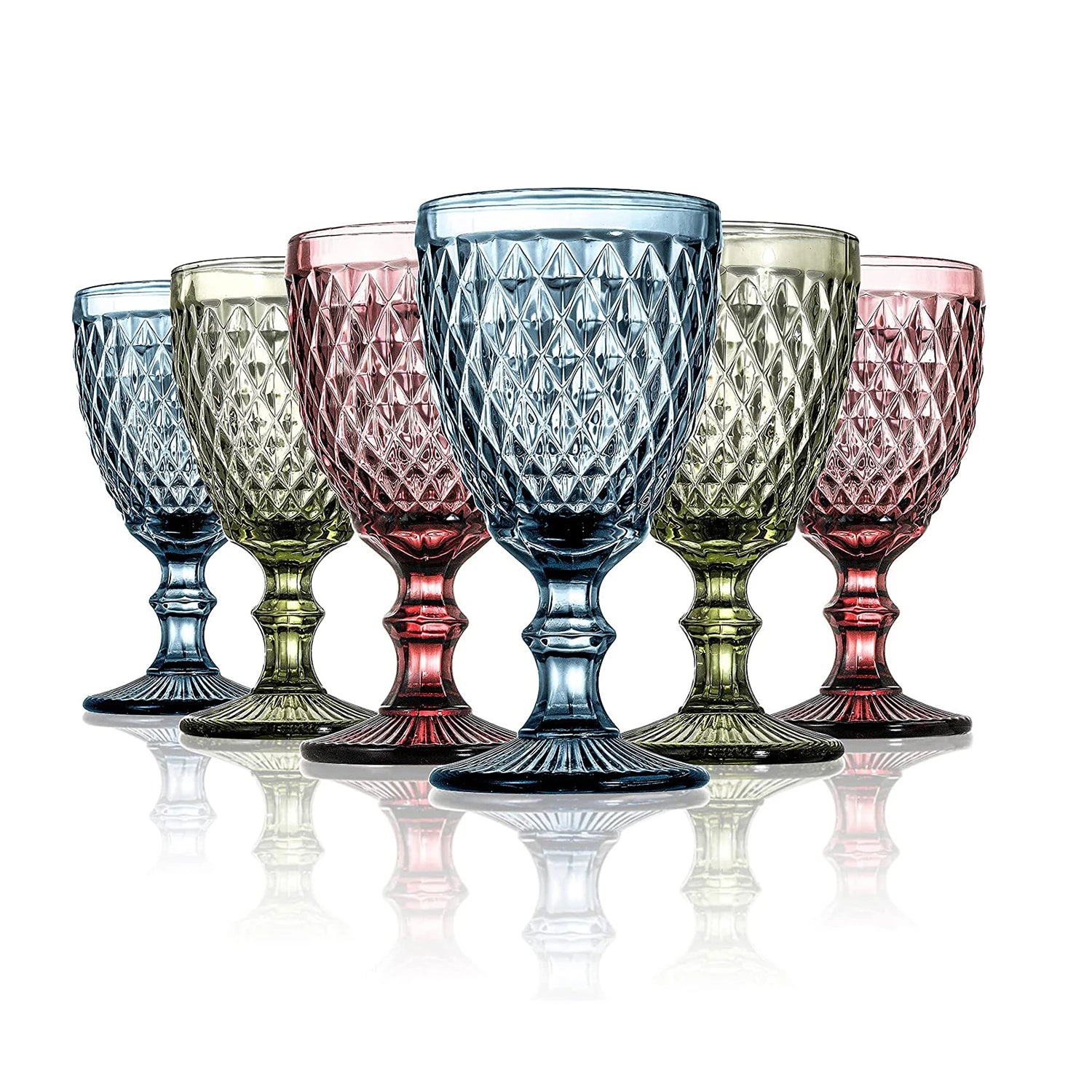 Hot Sale Multi Colored Wedding Party Thick Blue Vintage Cocktail Amber Goblet Drinking Glass