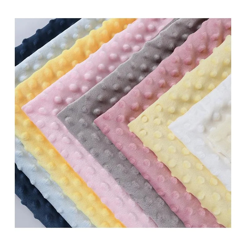No MOQ Solid Super Soft Fleece 100% Polyester Minky Dot Fabric for Sofa Cover Blanket