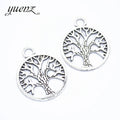 YuenZ Metal Life Tree Charms Antique Silver Plated Pendant for Jewelry Making Round Tree Necklace Charm 35*29mm Q248