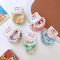 New Candy Color Mix Elegant Sweet Floral Fabric Hair Band Fashion Phone Line Hair Ring Band Set