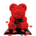 Y-A006 Good Price Flower Teddy Bears in Gift Box 40cm Artificial Preserved Foam Red Rose Teddy Bear for Valentines Gifts