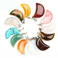 Moon Shape Pendants Natural Stone for Making Necklaces Crystal Pendant Jewelry Making