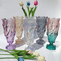 European-style Crystal Vase Diamond Contrast Color Stitching Creative Hand-painted Thickened Glass Vase Ornaments