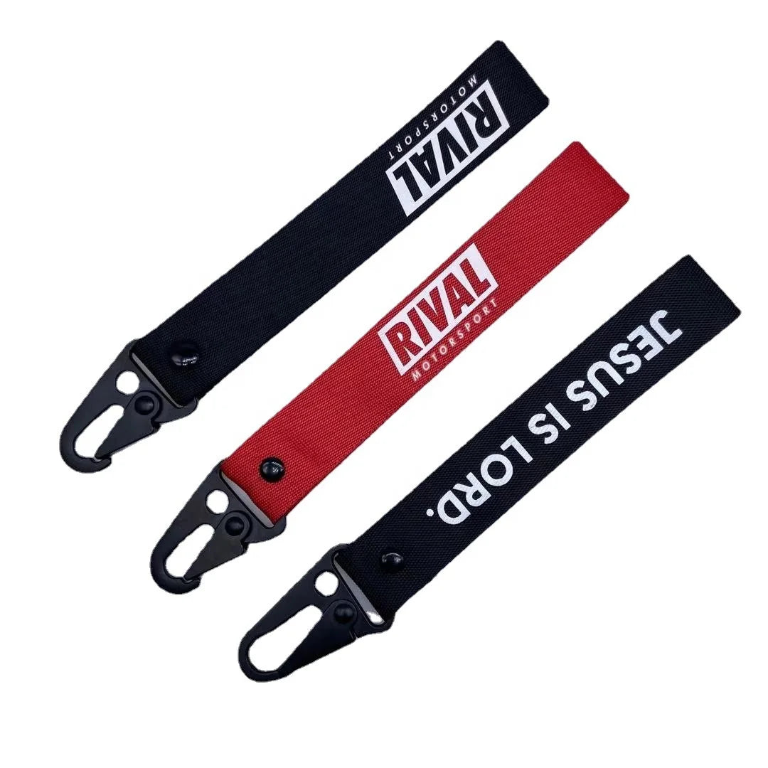 Factory Stock Mix Motorbike Keychain Car Tag Motorbike Hawser Hook Short Cloth Embroidery Keychain Wholesale
