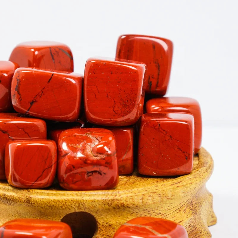 Wholesale Folk Crafts Healing Natural Crystals Red Jasper Cube Tumbled Stone for Bulk Sale