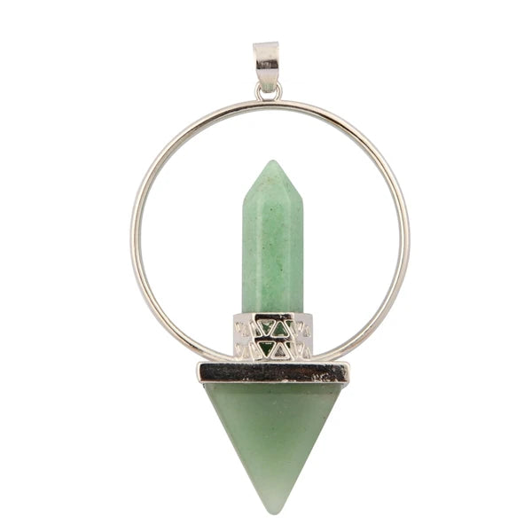 Diy Good Quality Green Aventurine Pyramid Dowser Pendulum Wholesale Natural Crystal Pendulum