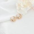 Factory Direct Trendy Fashion Design Jewelry 14K Gold Plated Hollow Circular Wave Pattern Hoop Earrings Women's Ear Buckle