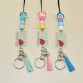2023 Teacher Gifts Idea Silicone Rainbow Beads Acrylic Notebook Lanyard Keychain