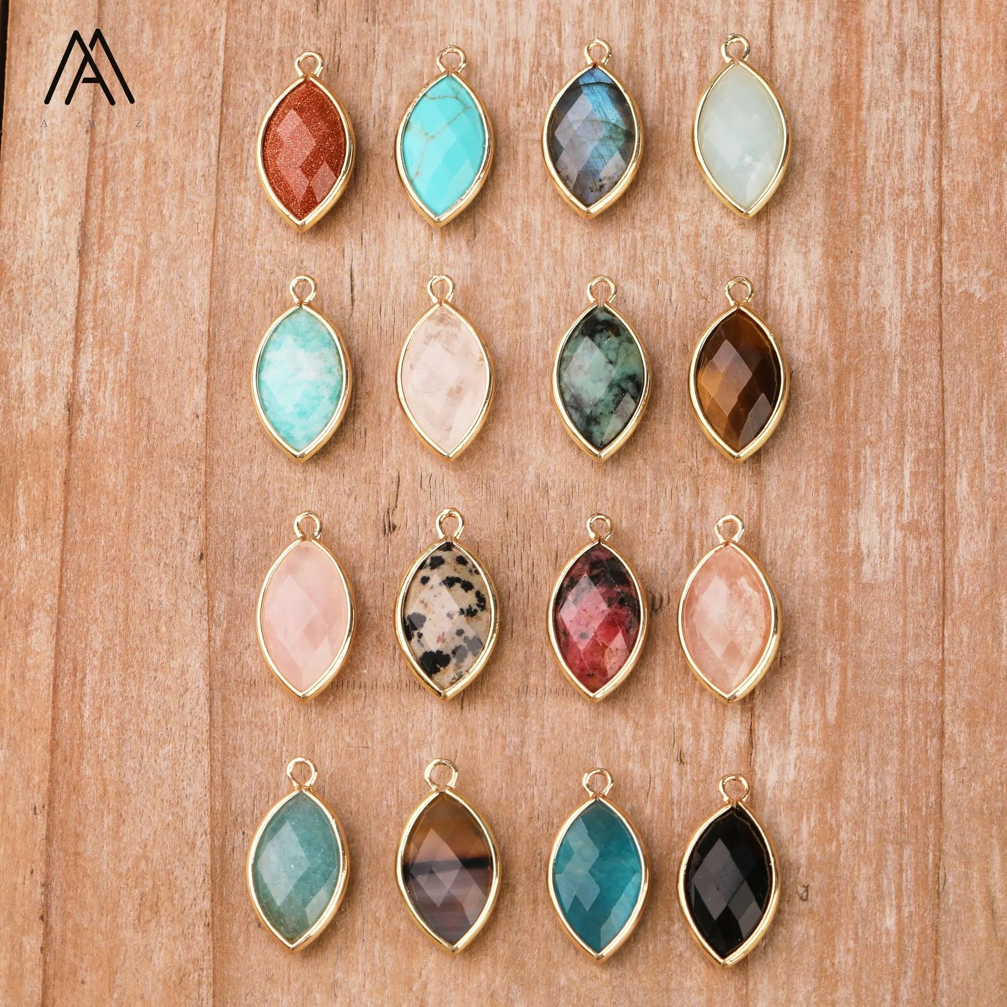 Horse Eye Shape Gemstone Healing Crystal Quartz Pendants for Jewelry Making Necklace Supplies Wholesale