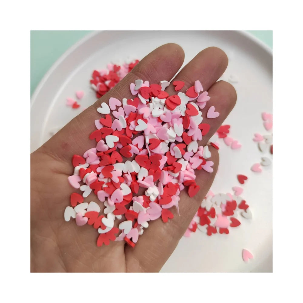 Polymer Hot Clay Sprinkles Valentines Heart  Clay Slices for Crafts Making DIY Slime Filler Accessories