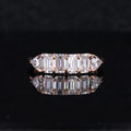 Starsgem Moissanite Gold Ring Emerald Cut 5x3mm Trillion Cut 4x4mm 10K 14K Gold Wedding Rings Emerald Cut Moissanite Ring