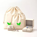 Customizable Cotton Muslin Drawstring Bags Recyclable Packaging for Crafts and Jewelry Gifts Custom Printed with Logo