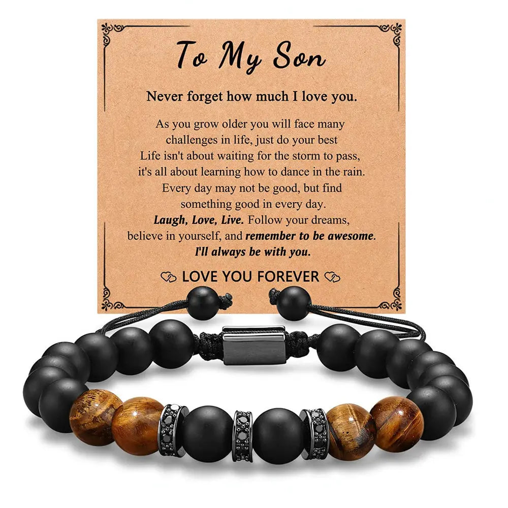 Zircon Stone Bracelet for for Men Jewelry Dad/My Dad Birthday/Father' Day Gift Spiritual Natural Stone Card Bracelets Gift