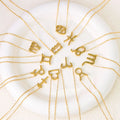 Minimalist 18K Gold-Plated Stainless Steel Zodiac Pendant Necklace for Women Waterproof Link Chain Adjustable Hypoallergenic