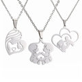 MIENTER 2023 New Designs Customize Stainless Steel Necklace Mother & Child Pendants Necklaces Mom Baby Family Jewelry