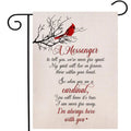 Double Sided 12x18 Inch Burlap Vertical a Messenger to Tell You Cardinal Garden Flags for Garden Patio Lawn Yard