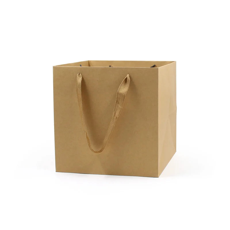 Hot Selling Recycle Shopping Square Kraft Paper Bag With Handle High Quality Brown Paper Bags With Your Own Logo