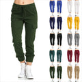 Wholesale Casual Pocket Overalls Puls Size Women Blank Jogger Autumn Multicolor Stretch Pants Mid Waist Bottom