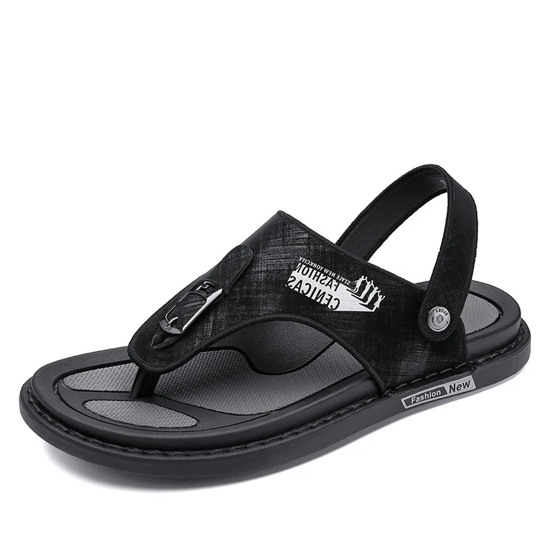 Men's PVC Beach Slippers Comfortable Casual Summer Sandals with Flat Light Design Evergreen Fashionable Outdoor Wear for Winter