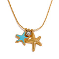 JINYOU 1597 Summer Starfish CZ Pendant Stainless Steel Starfish Necklace for Girl Cute Gold Color Waterproof Chic Jewelry Party MegaBDM