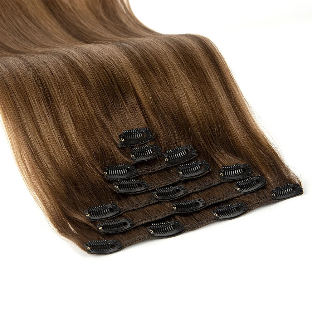 High Quality Wholesale 12A Russian Double Drawn Human Hair Extensions Clip Ins Human Hair Extensions Clip Ins