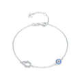 Blue Eyes Rhodium Plated Bracelet Jewelry Blue Zircon S925 Silver Bracelet for Birthday Gifts