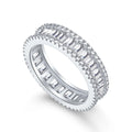 Dylam Hot Sale Anniversary Matching Modern Simple Classy Bride Pave Unisex for Couples CZ 5A Ring Sterling Silver 925