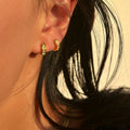 2026 Dazan New 18k Gold Plated Hypoallergenic Stainless Steel the Minimalist Banquet Korean White 5a Zircon Earrings for Women