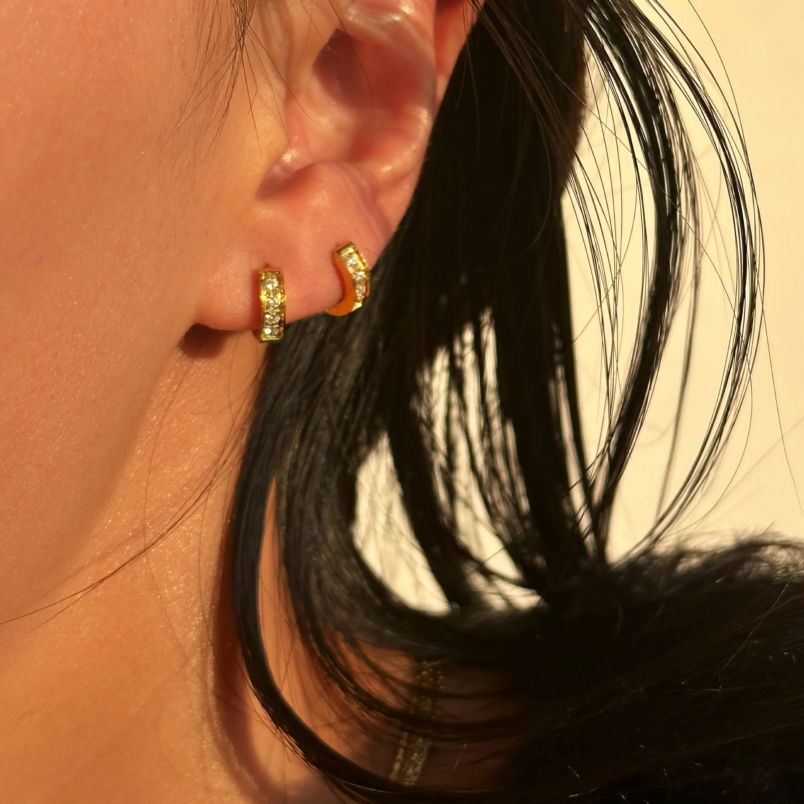2026 Dazan New 18k Gold Plated Hypoallergenic Stainless Steel the Minimalist Banquet Korean White 5a Zircon Earrings for Women