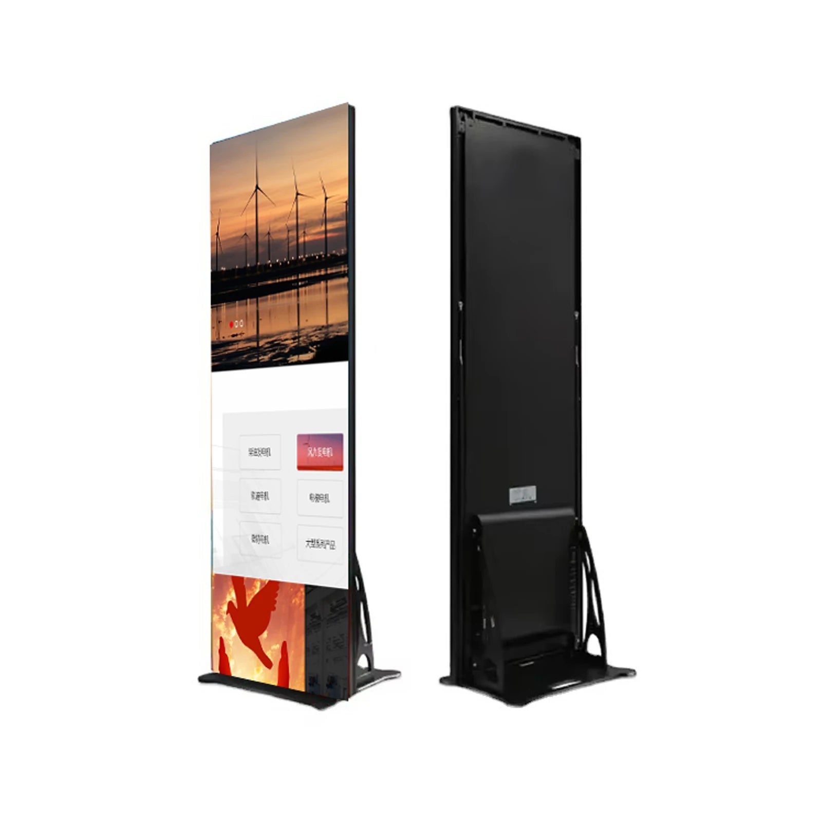 Led Indoor Full Color Poster LED Display P1.86 P2 P2.5 Floor Digital Screen Sdk Poster LED Screen with Wheels