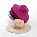 High Quality Female Classical Design Fedora Wide Brim Handmade Elegant Wool Felt Image Style Business Casual Hats