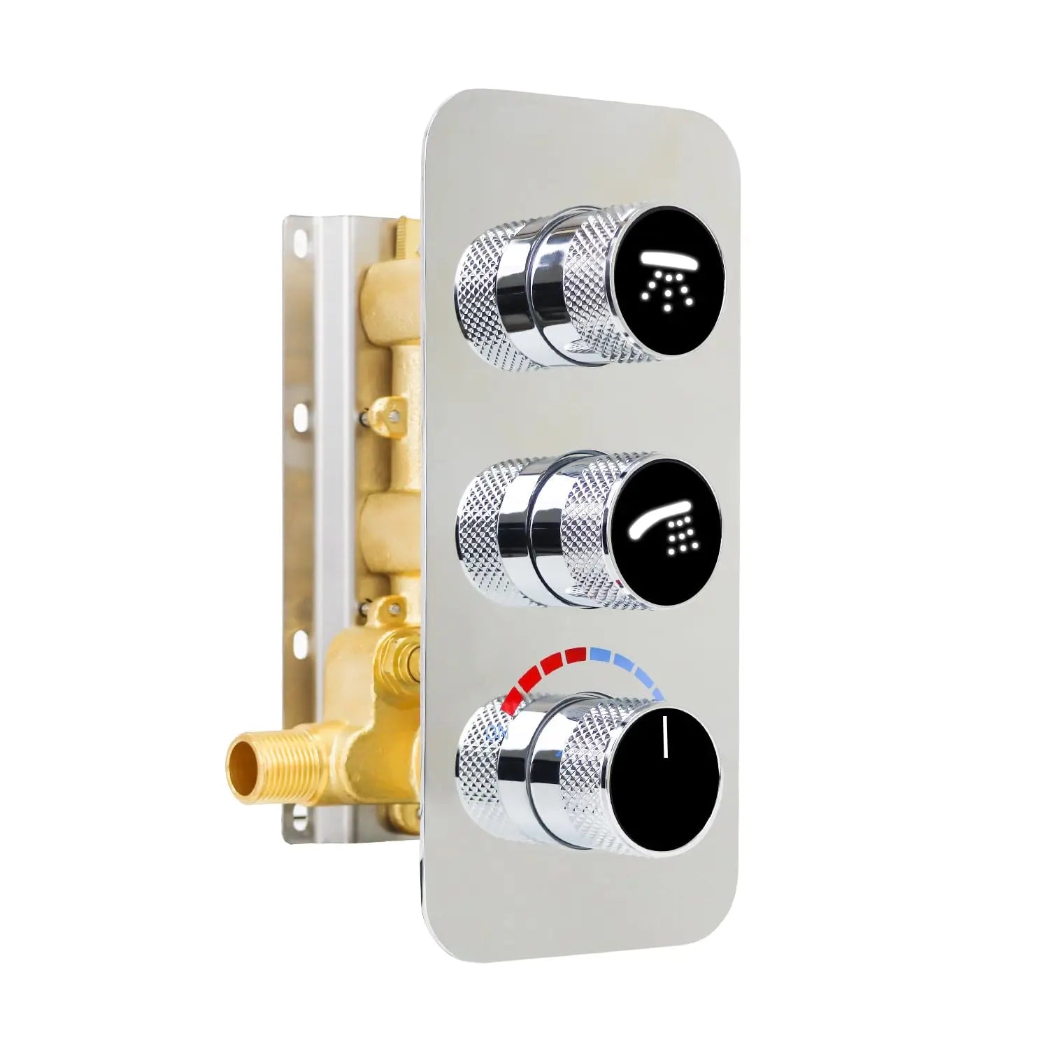 Brass 2 Way Shower Diverter Valve Thermostatic Mixer Valve Temperature Control Shower Valve Kit