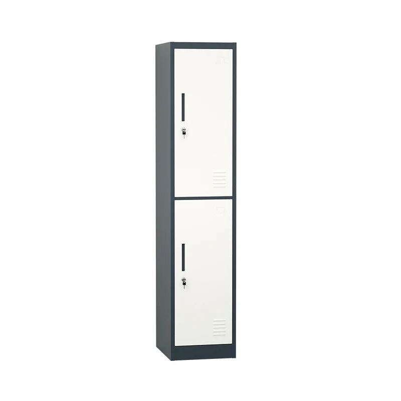 Customizable 2-Door Steel File Cabinet Durable Rust-Proof Metal Storage Vent Reinforced Frame for Bedroom School Warehouse Gym