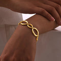 Fashion 18K PVD Gold Plated Stainless Steel Chunky Geometric Link & Chain Bracelet for Women Femme Jewelry