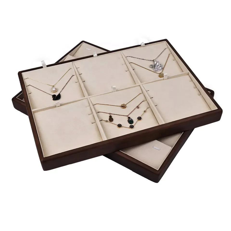 Square High-quality Walnut Jewelry Tray Necklace Pendant Storage Tray