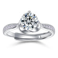 Fashion Luxury Adjustable Engagement Wedding Rings Exquisite 925 Sterling Silver Moissanite Diamond Jewelry Rings Women