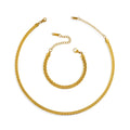 Trendy Non Tarnish 18k Gold Plated Stainless Steel Bracelet Necklace Jewelry Set for Women
