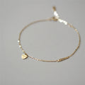 Trendy Design S925 Cute Heart Charm Cable Chain 18k Gold Plated Bracelet