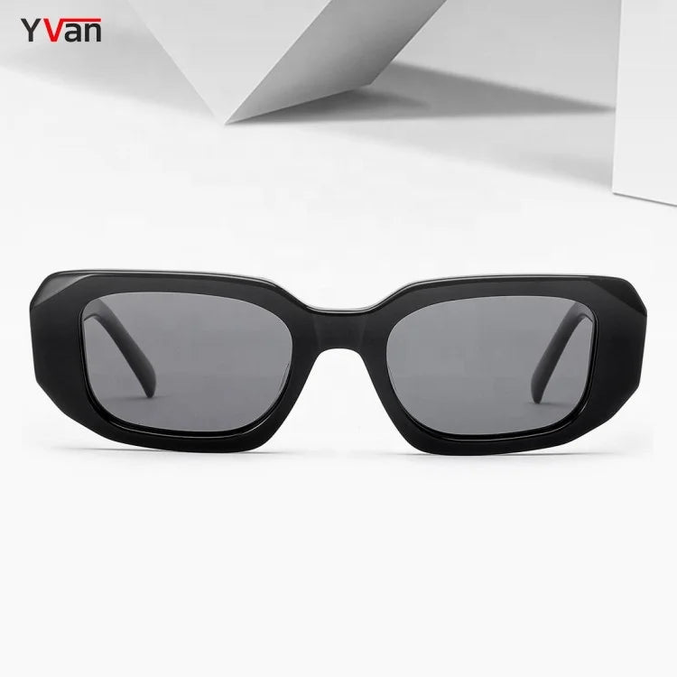 Handmade Luxury Designer Sunglasses Blue Acetate Thick Rectangle Blue Tac Trendy Polygon Style Wholesale Sun Glasses Shades Top
