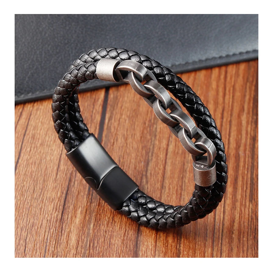 Customize Titanium Steel China Hand Bracelet Vintage Antique Multi Layer Bracelets for Women Men Vintage Punk Jewelry Wholesale