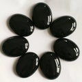 HZ Stone Cabochon Natural Necklace Oval 30*40mm Cabochons Natural Black Agate Gemstone Carving Crafts