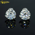 Luxury Stud Earrings 3 Prong Setting 8mm Vvs Diamond 925 Sterling Silver Screw Back Ear Stud for Men and Women