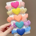 Wholesale Heart Charm Colorful Hair Tie Korean Simple Design Elastic Hair Ring Hair Band for Girls