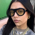 2025 Wholesale Men Vintage Big Frame Sunglasses Fashion Custom Logo Oversized One Piece Sunglasses
