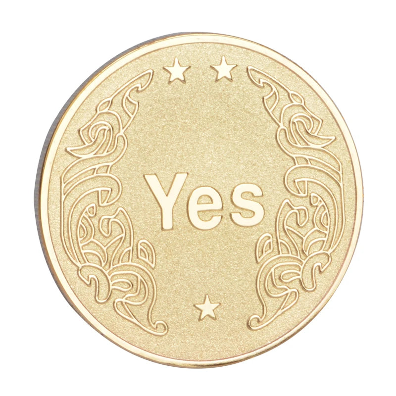 Gold Plated Coins Yes or No Lucky Coins Series Art Craft Challenge Coins
